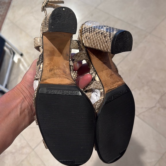 Granello Italian Vintage Python Snakeskin Strappy Heels - Picture 11 of 11